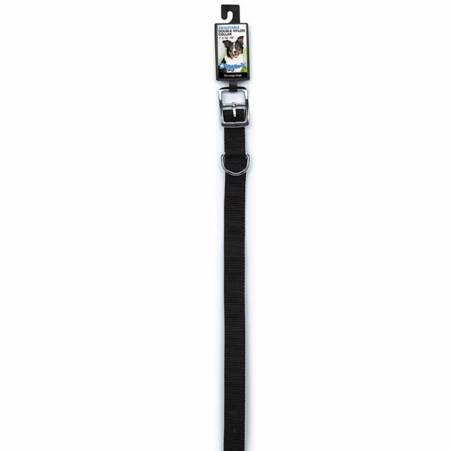 Pet Edge DGR 1in Dbl Nylon Collar 24in Black Collars