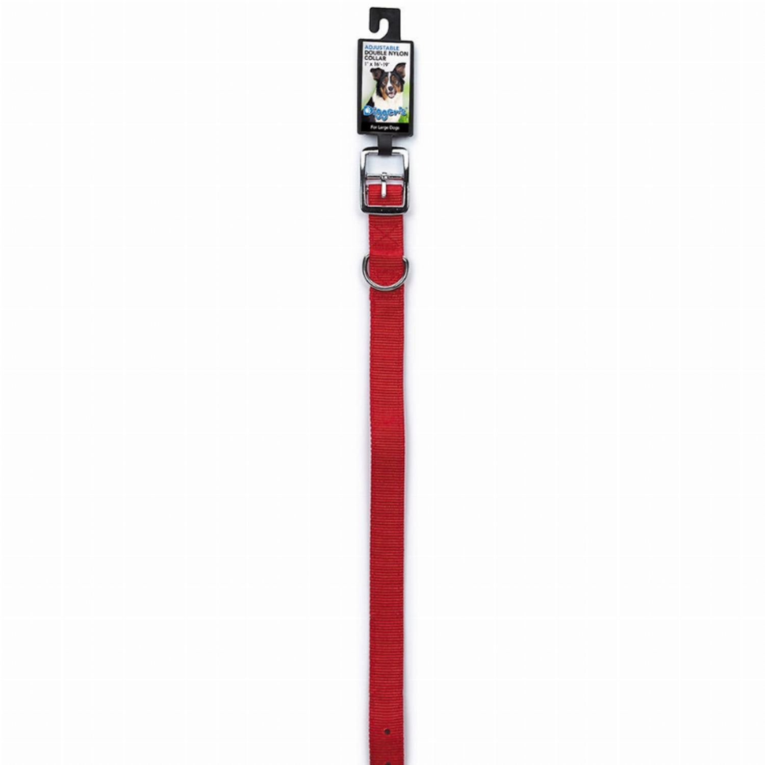 Pet Edge DGR 1in Dbl Nylon Collar 28in Red Collars