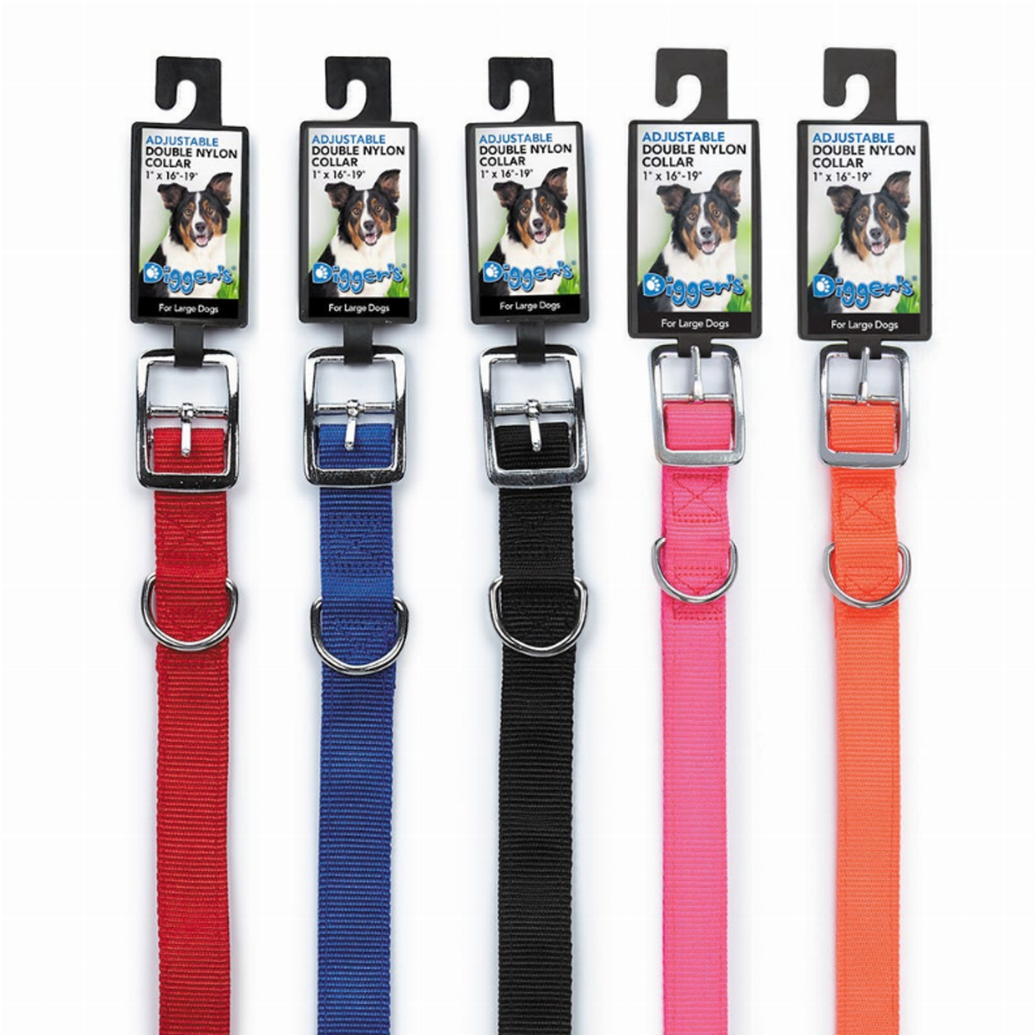Pet Edge DGR 1in Nylon Collar 26in Neon Org Collars