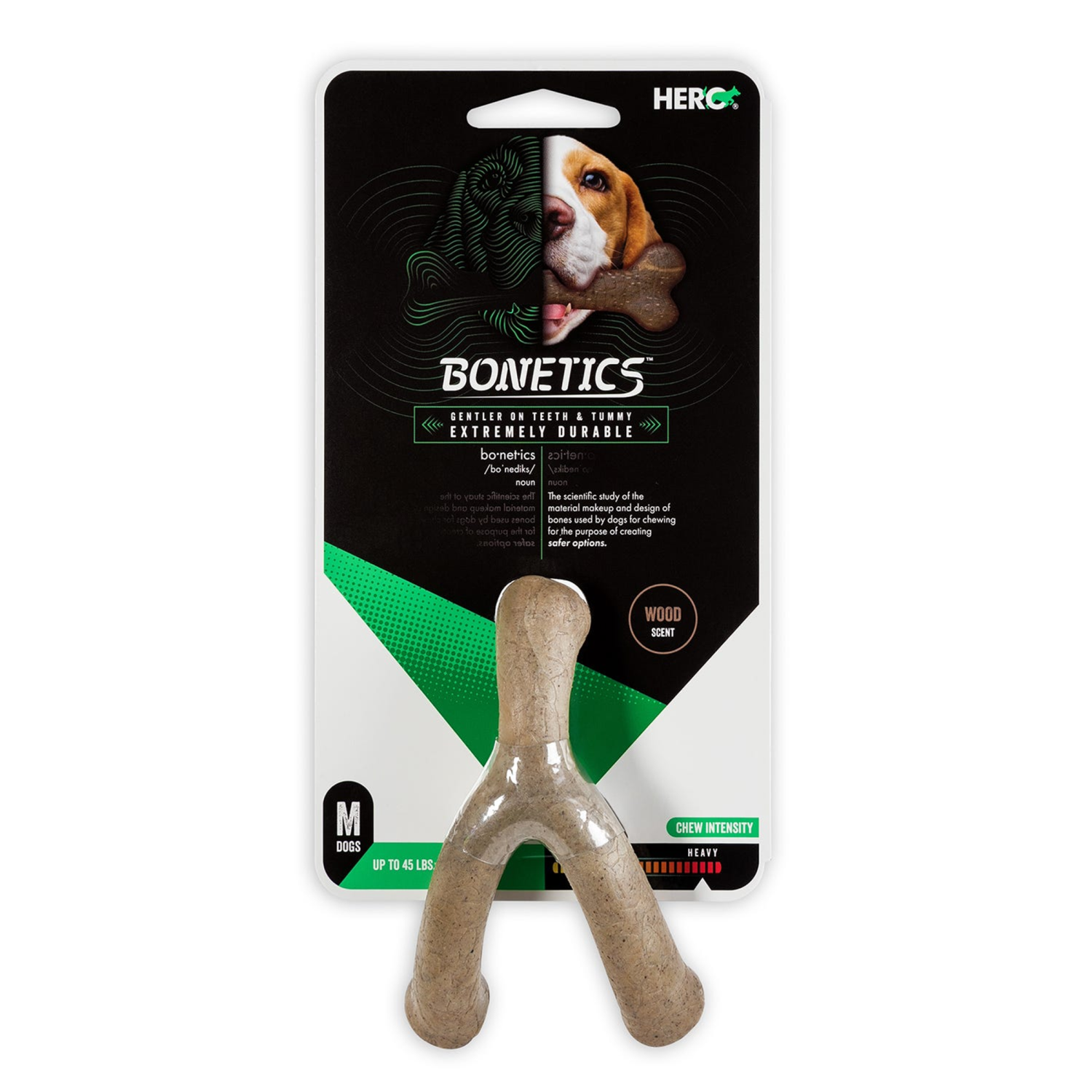 Pet Edge Hero Bonetics Wishbone Wood Scent M Dental