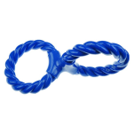 Pet Edge IF TPR/Rope Double Ring Twist Tug Blu Rope