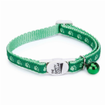 Pet Edge MT TwoTone Pawprint Collar Grn Collars