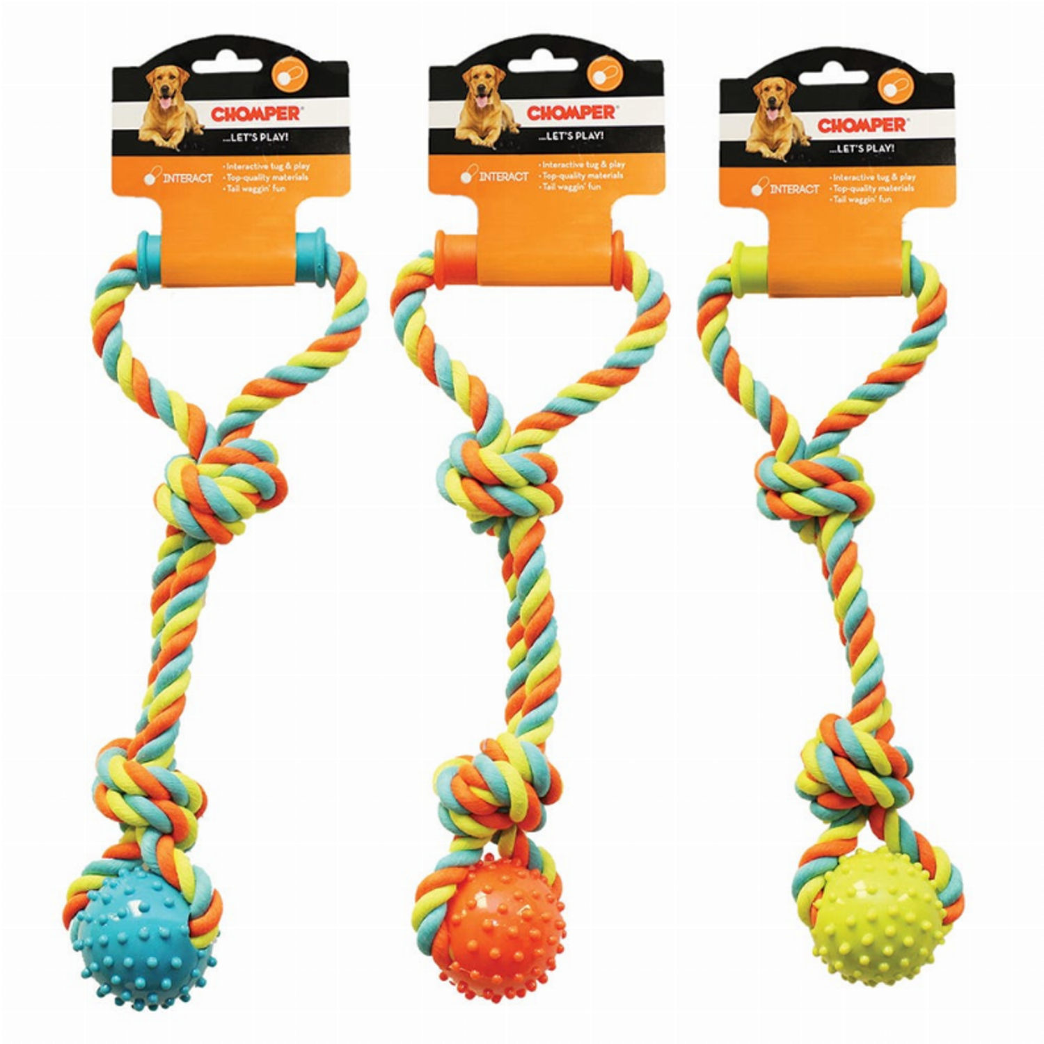 Pet Edge CHP Rope Tugger w/ Spike Ball & Handle Rope