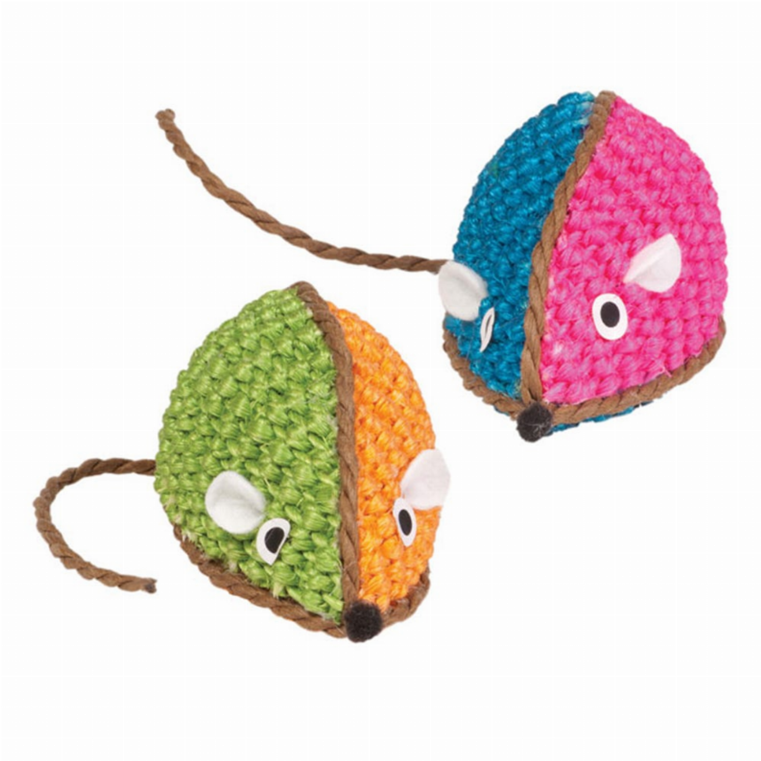 Pet Edge KB Two Toned Raffia Mouse Toys