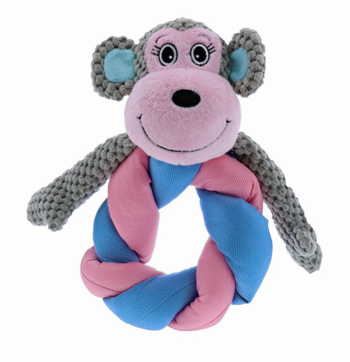 Pet Edge Stuffed Plush Pet Edge Play 365 Braided Ring Band Monkey S Stuffed Plush