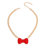 Bark Fifth Avenue Red Bow Pendant Necklace Dog Collars