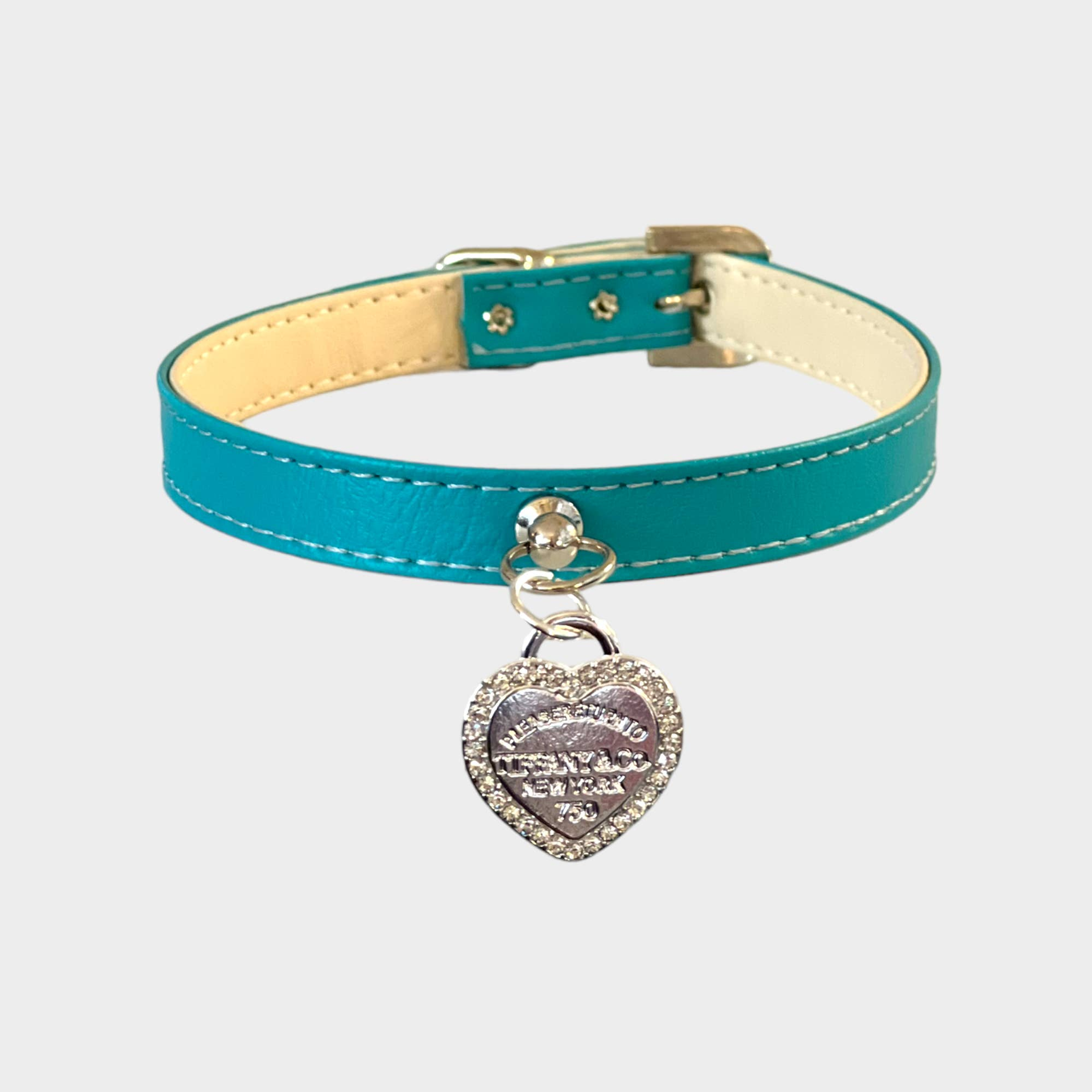 Bark Fifth Avenue Rhinestone Heart Sniffany Dog Collar Dog Collars