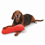 Pet Edge ZA Mega Color Plush Bone 16.5In Red Stuffed Plush
