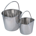 Pet Edge PS Stainless Flat Sided Pail 2Qt Pails & Coop Cups