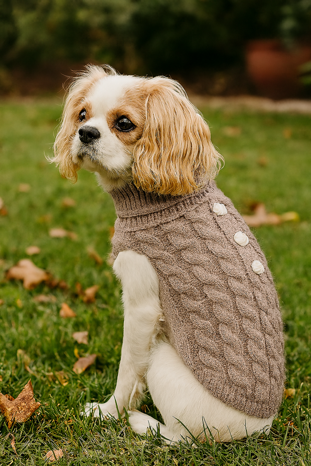 Bark Fifth Avenue Pumpkin Pie Pearl Knit Dog Sweater Apparel
