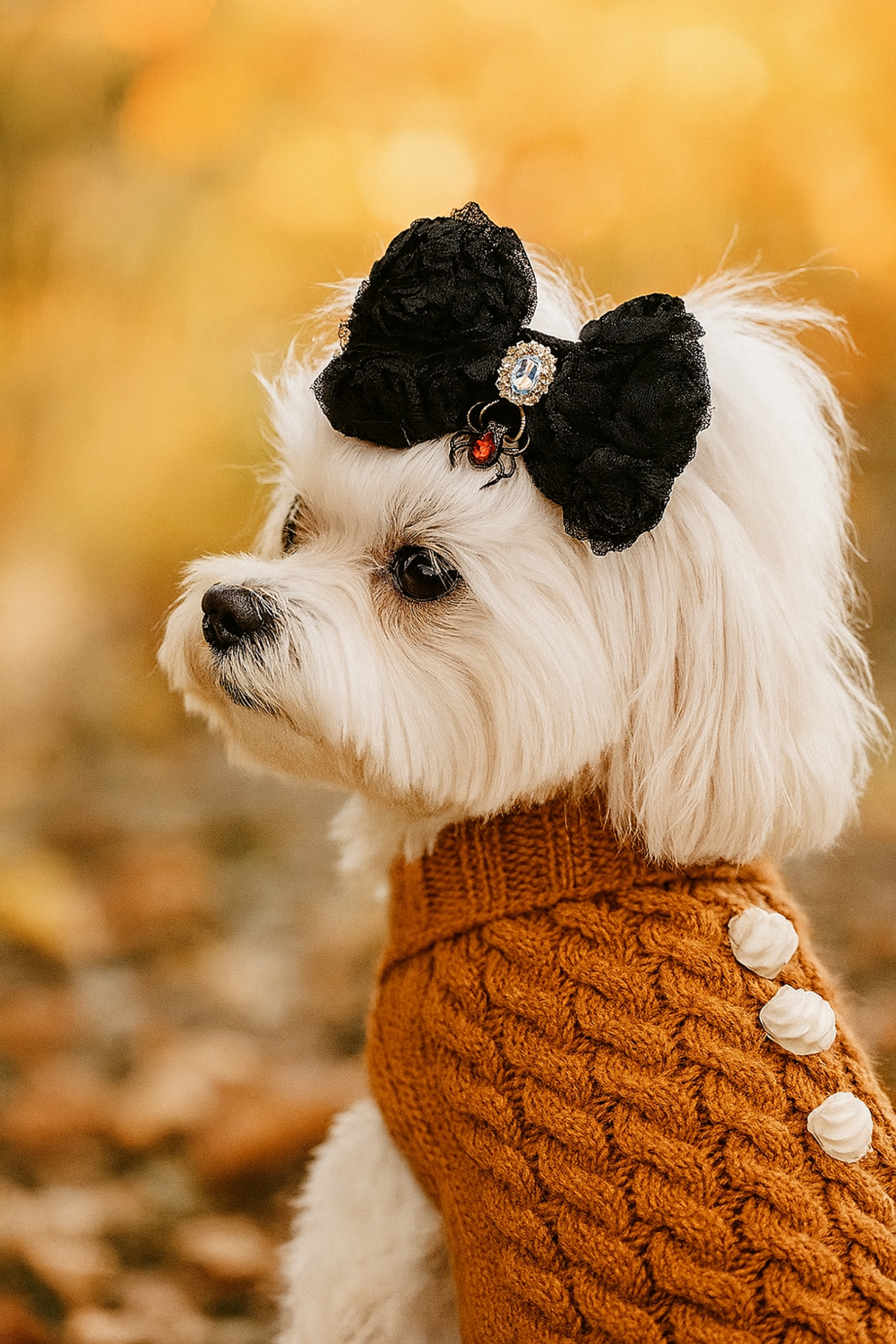 Bark Fifth Avenue Wicked Whisper Dog Hair Bow Dog Clothes