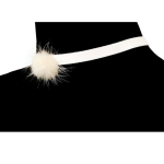 Bark Fifth Avenue Suede Pom Pom Necklace Dog Collars