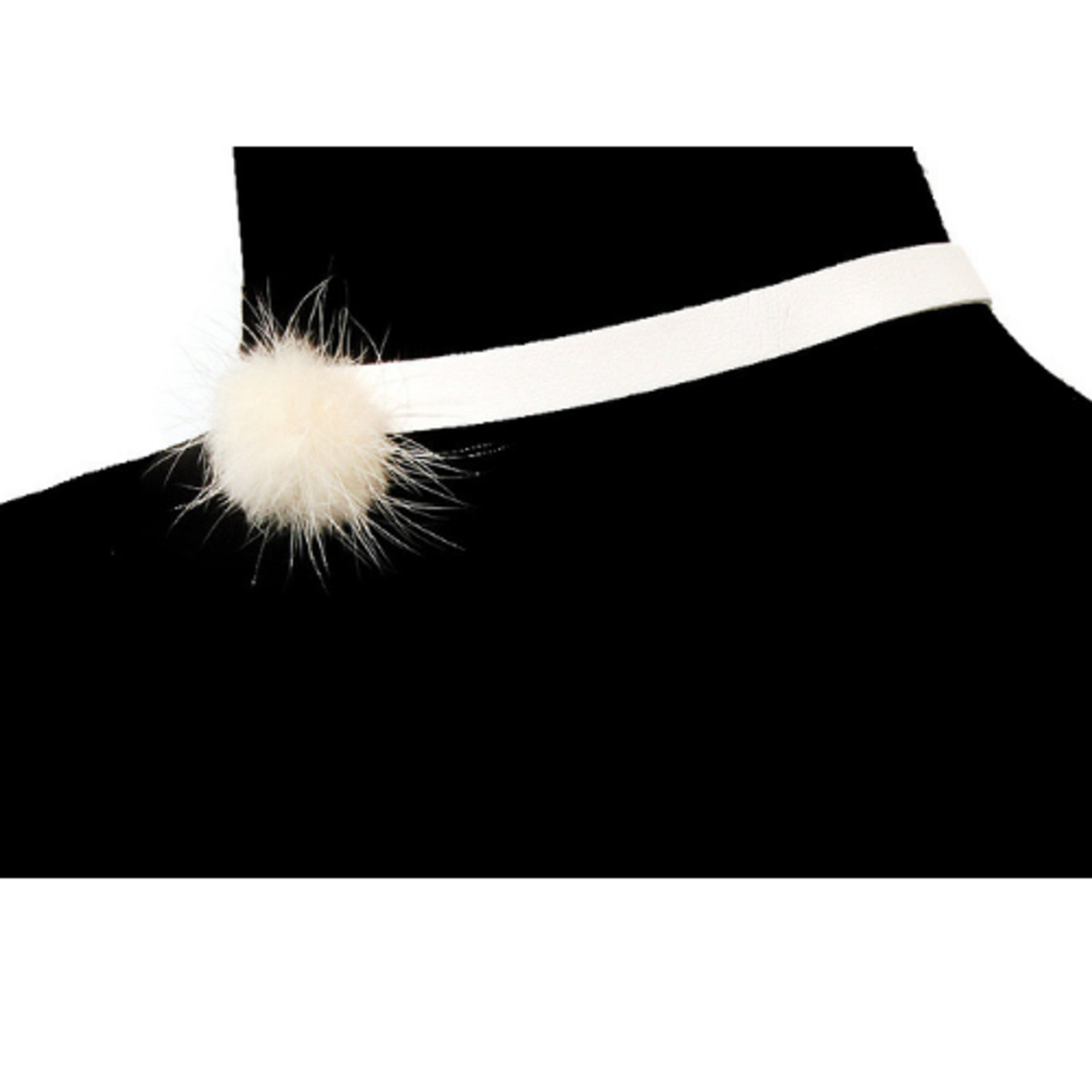 Bark Fifth Avenue Suede Pom Pom Necklace Dog Collars