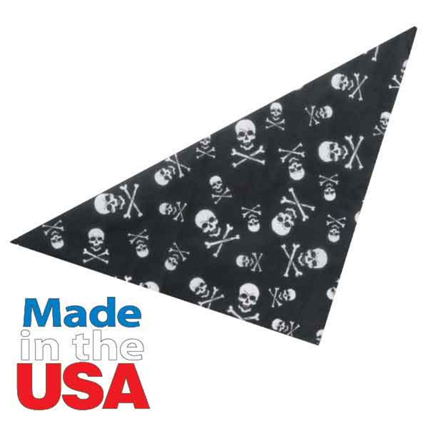 Pet Edge Bandanas Pet Edge TP Skulls & Crossbones Bandana Blk Bandanas