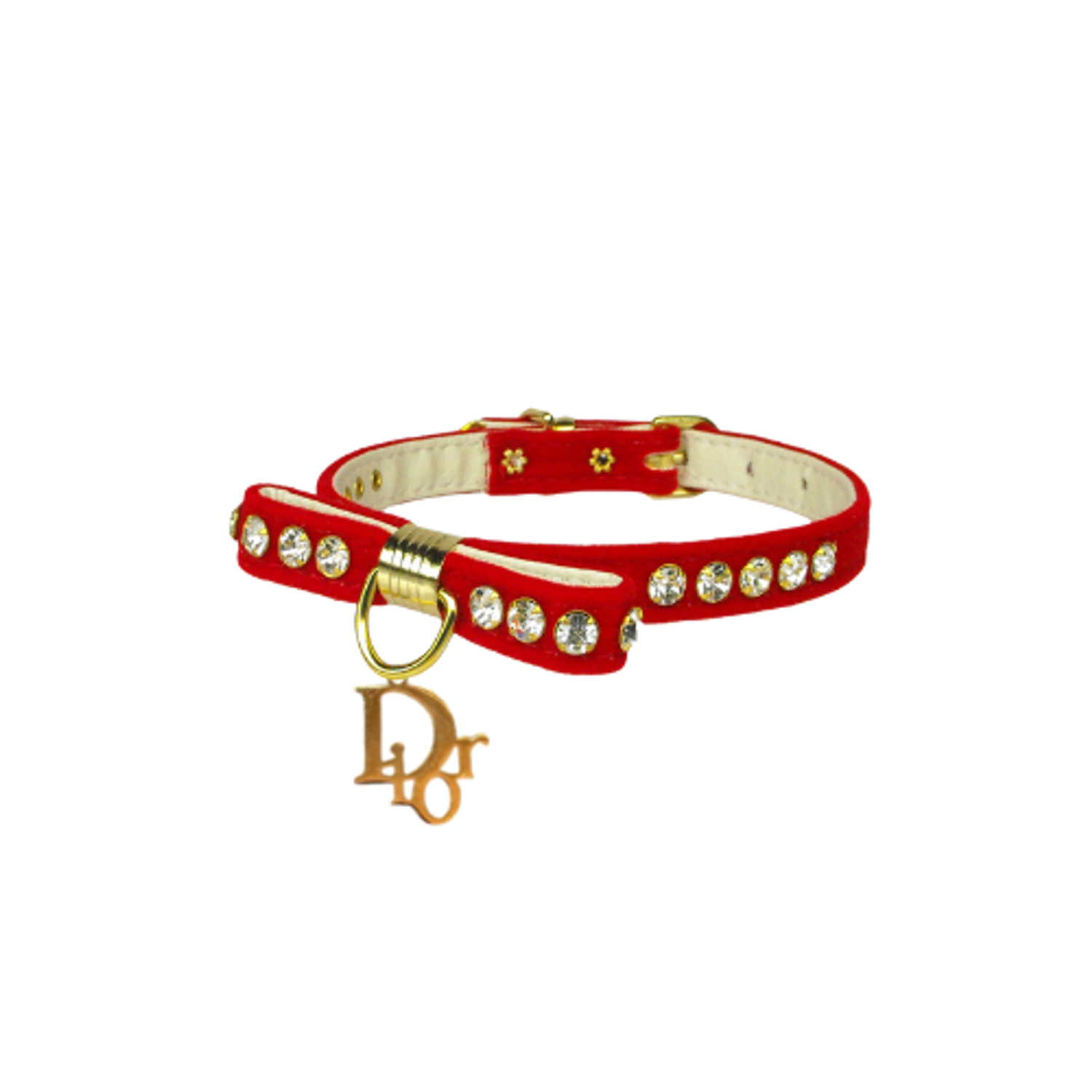 Bark Fifth Avenue Velvet Dior Charm Collar Dog Collars