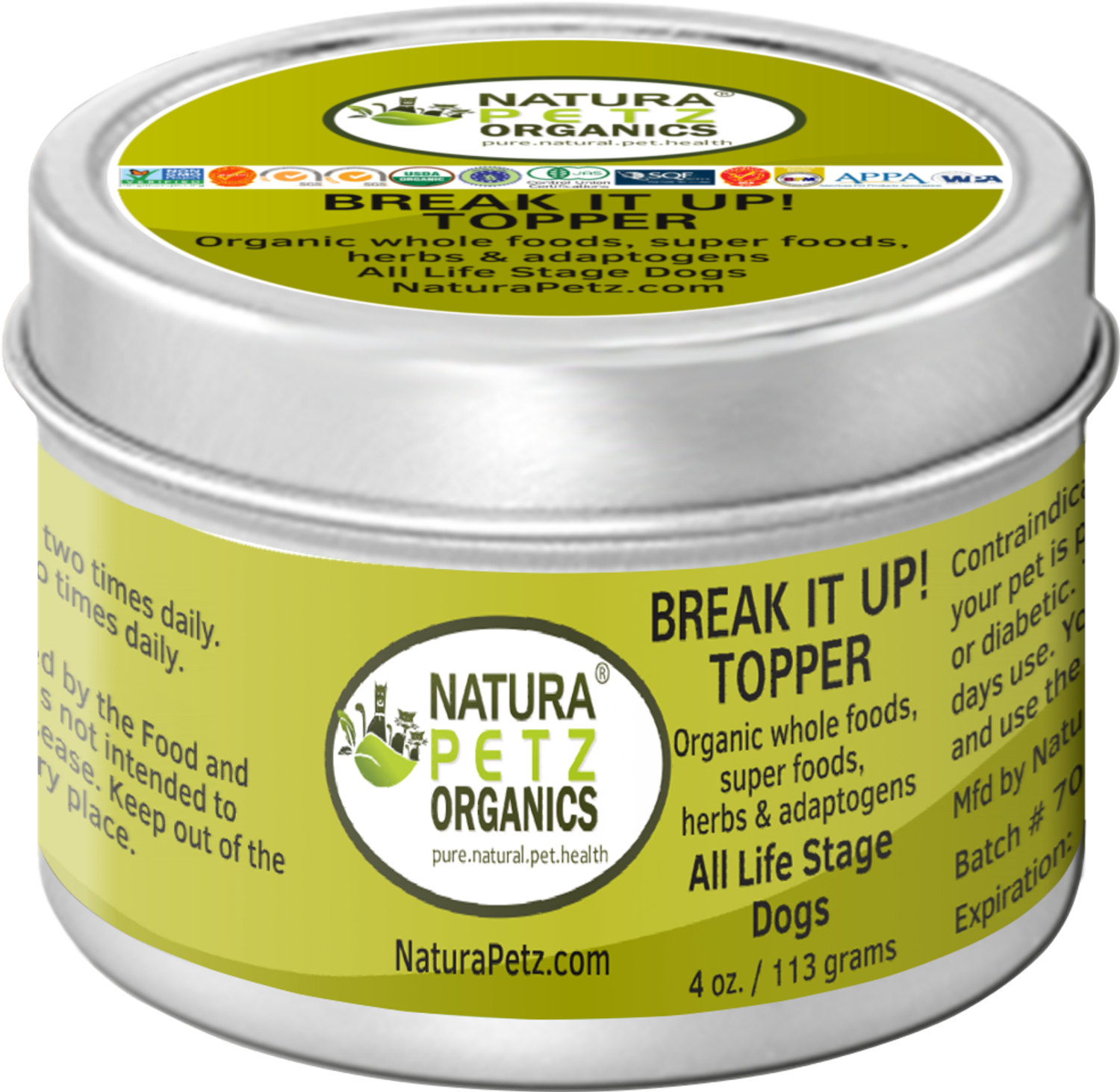 Organic Pet Systems Break It Up! Meal Topper Stone Breakder Stone Eliminator* For Dogs And Cats - Flavored Meal Topper For Stones* Dog Food Toppers