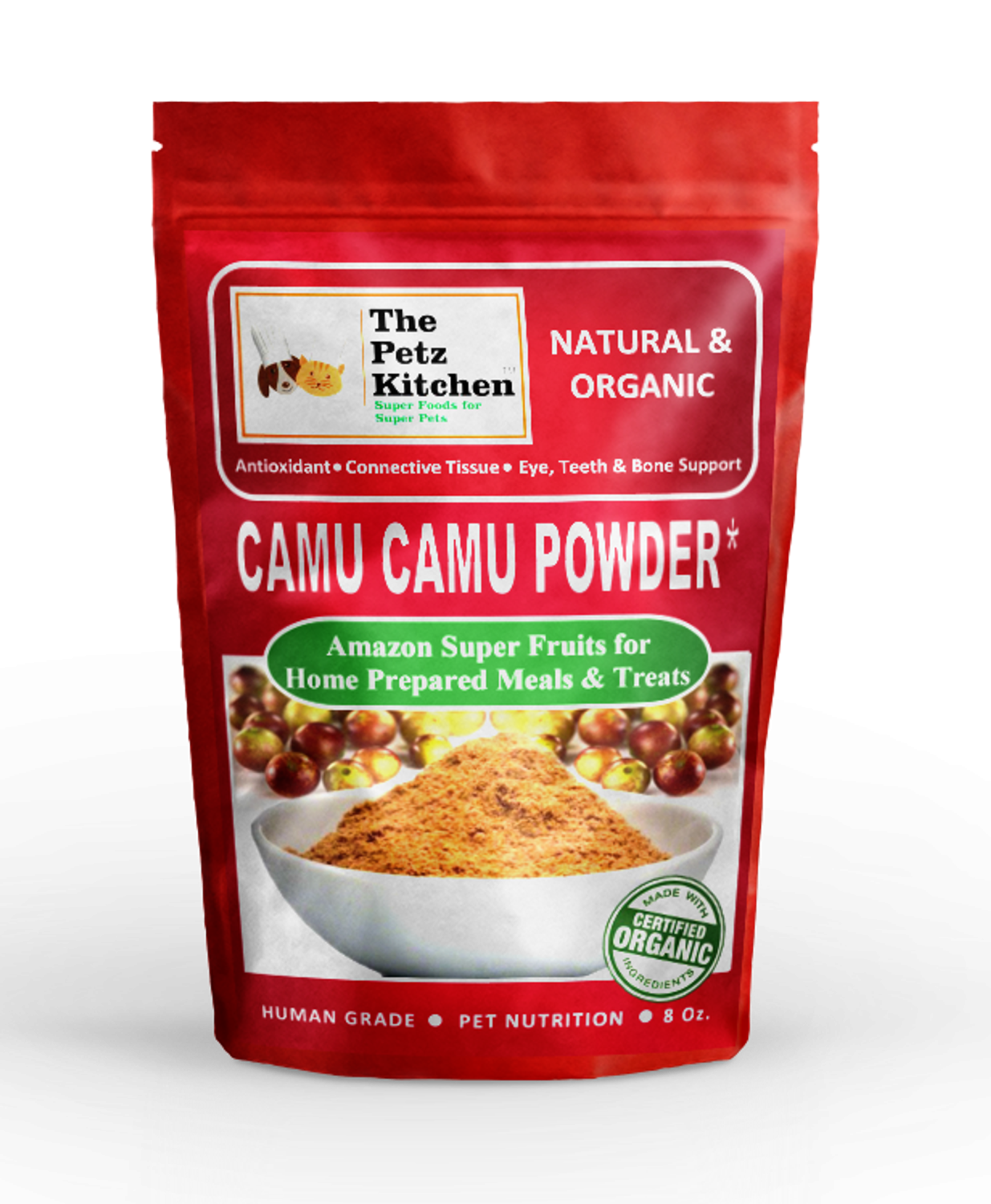 Organic Pet Systems Camu Camu Extract Joint Teeth & Eye Support* The Petz Kitchen - Organic Human Grade Ingredients For Home Prepared Meals & Treats Animal Vitamins & Supplements