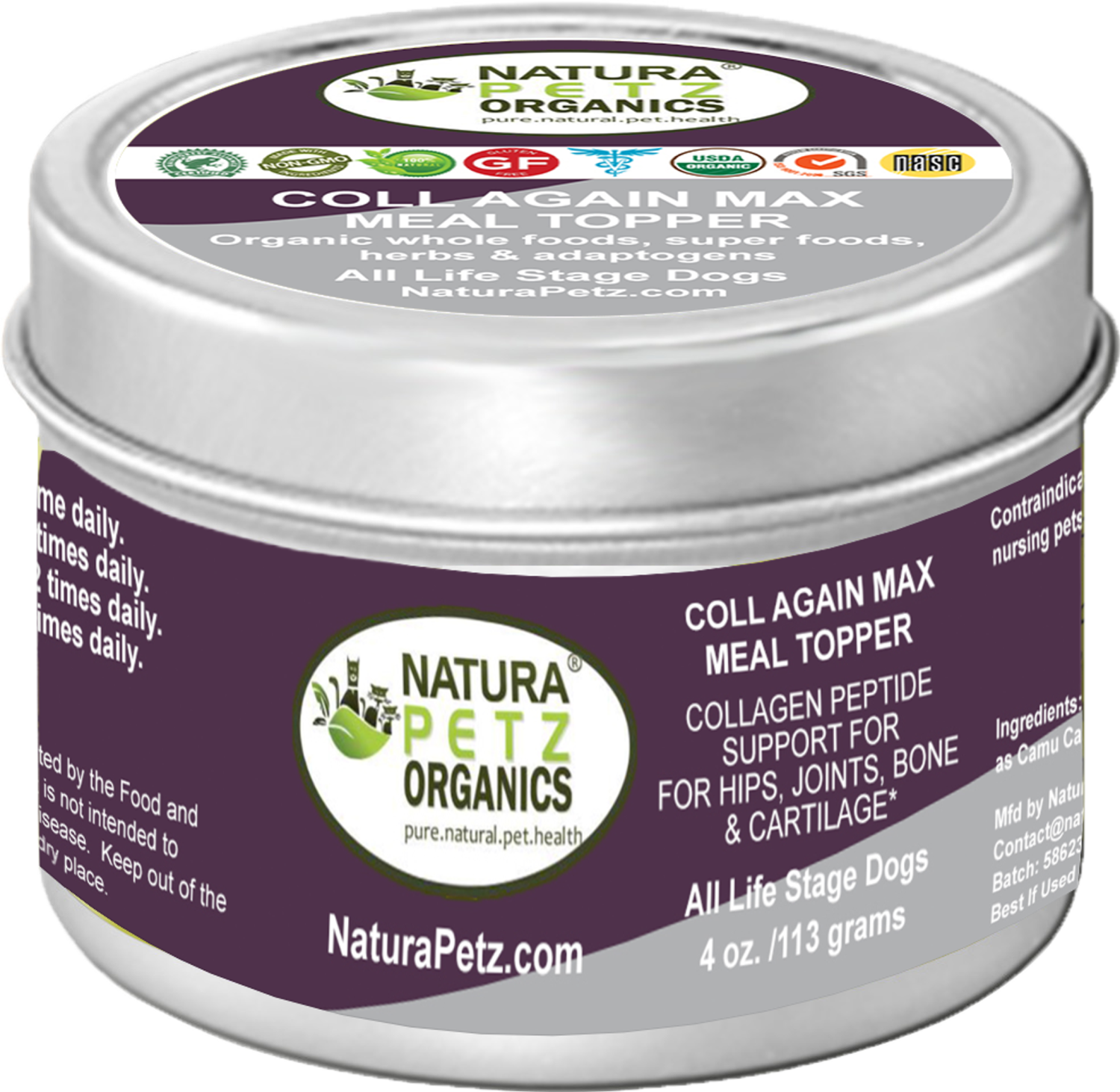 Organic Pet Systems Coll Again Max Collagen Peptide Support Meal Topper* Hips