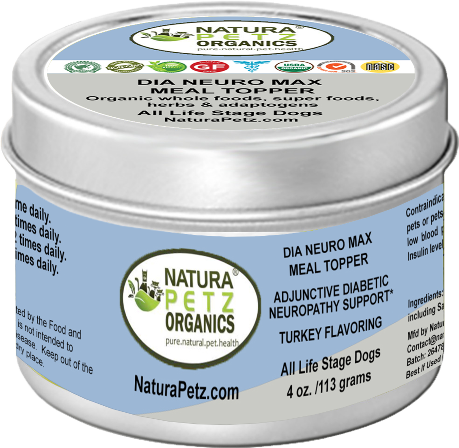 Organic Pet Systems Dia Neuro Max Meal Topper* Adjunctive Diabetic Neuropathy Support* For Dogs & Cats Dog Food Toppers
