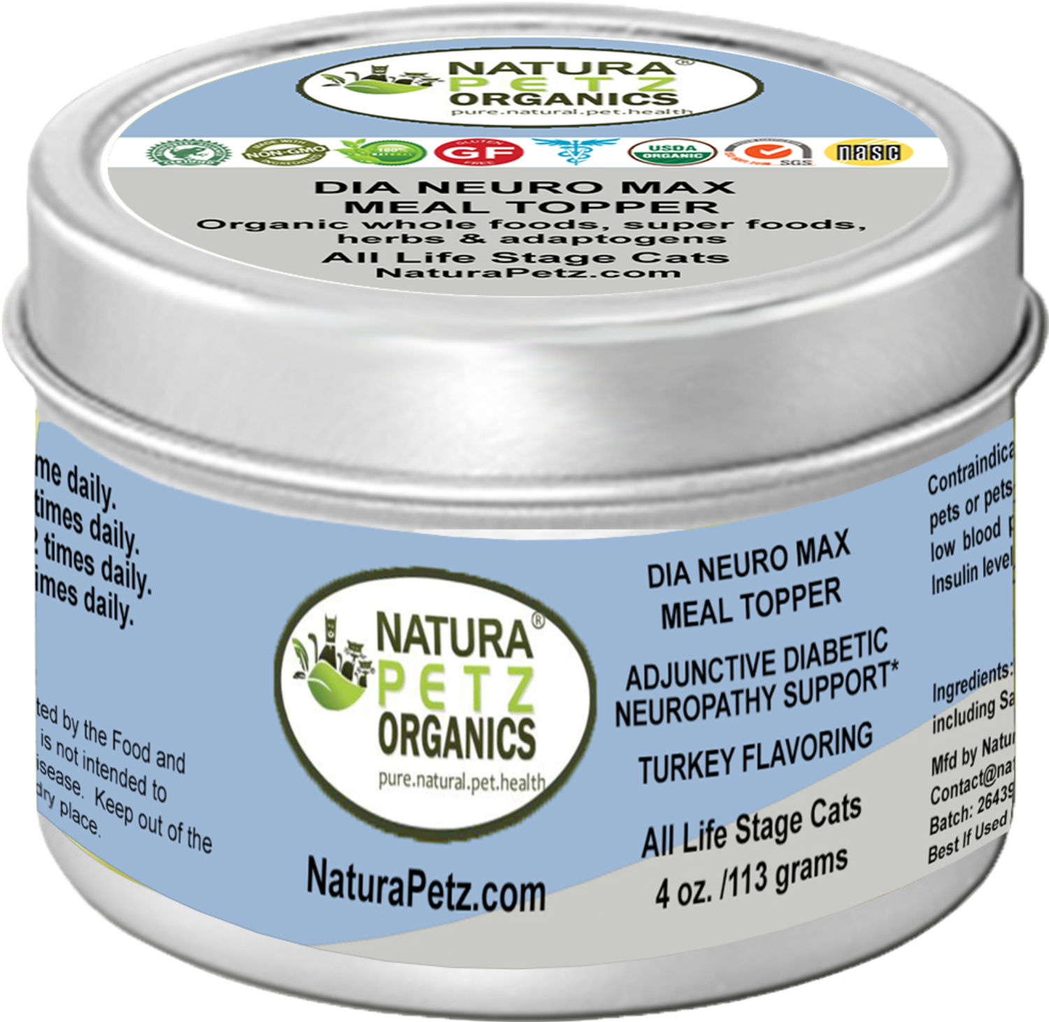 Organic Pet Systems Dia Neuro Max Meal Topper* Adjunctive Diabetic Neuropathy Support* For Dogs & Cats Dog Food Toppers