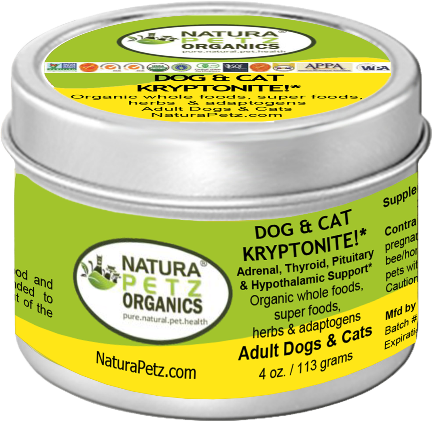 Organic Pet Systems Dog And Cat Kryptonite Meal Topper - Adrenal