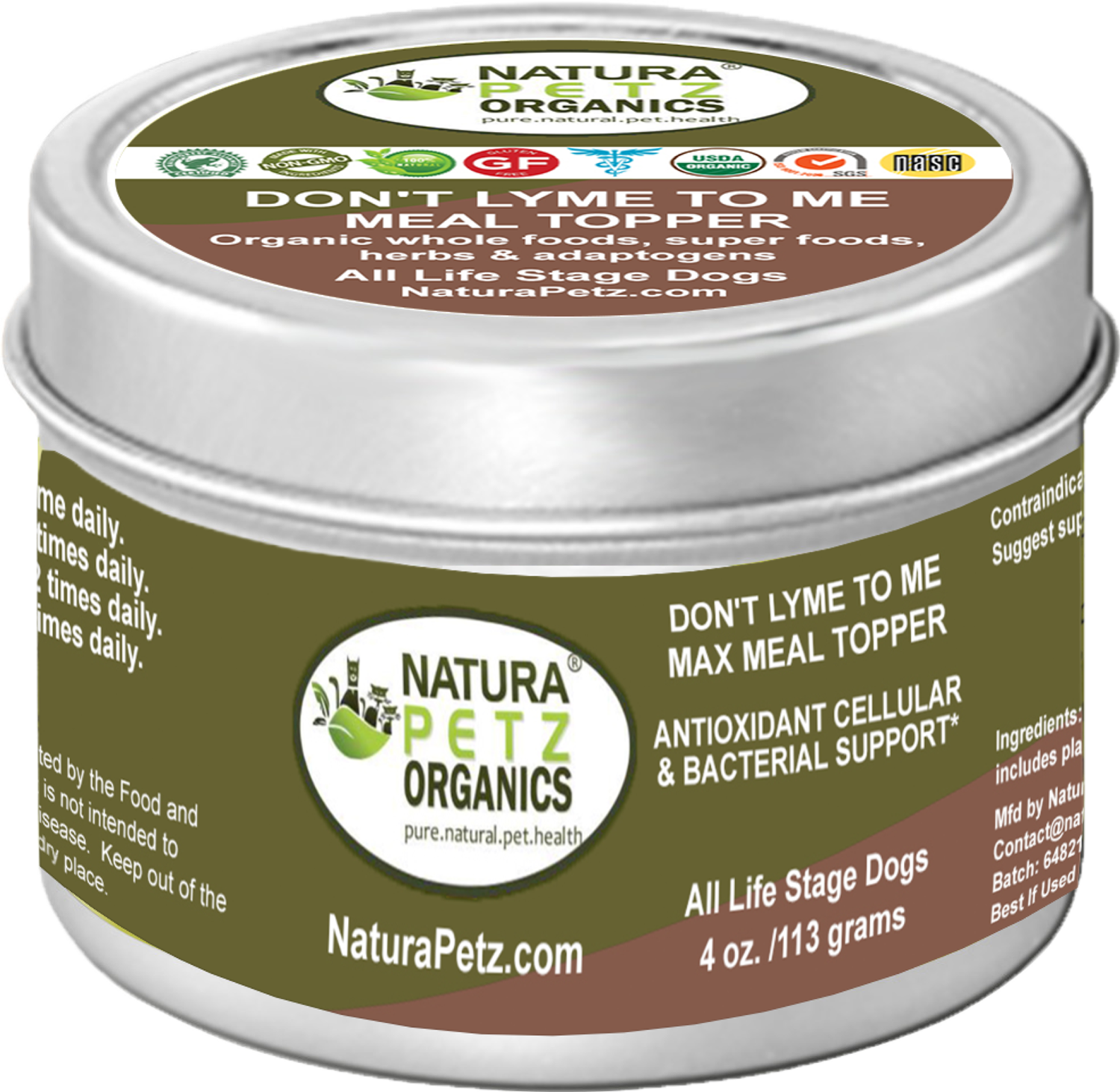 Organic Pet Systems Don'T Lyme To Me Max Meal Topper* Antioxidant Cellular & Bacterial Support* Dogs & Cats* Dog Food Toppers