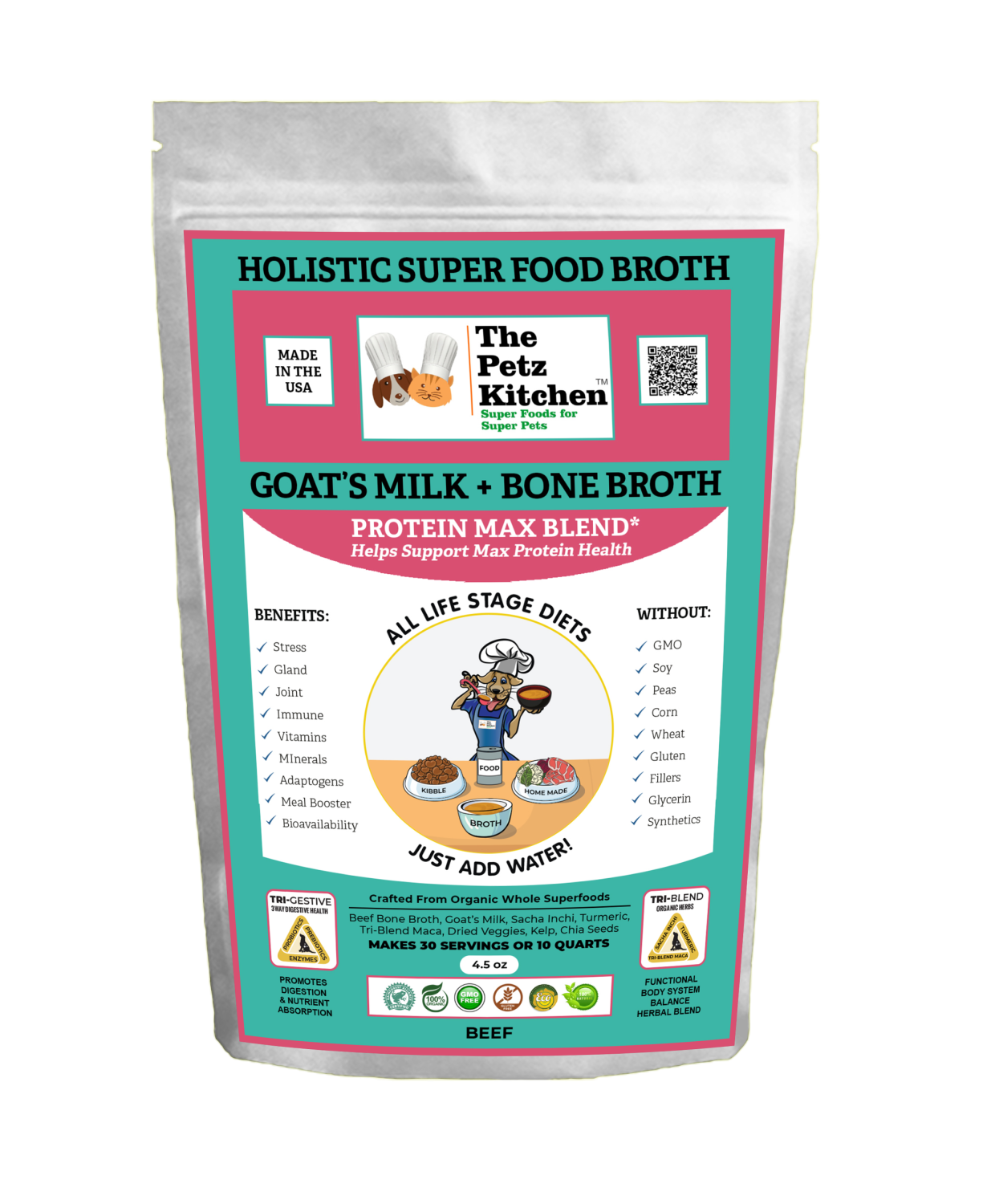 Organic Pet Systems Goats Milk & Bone Broth Protein Max Blend* Stress