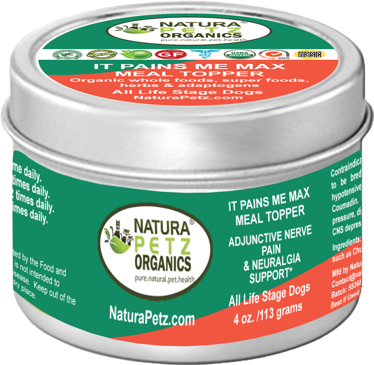 Organic Pet Systems It Pains Me Max Meal Topper* Adjunctive Nerve Pain & Neuralgia Support* Dogs & Cats Dog Food Toppers