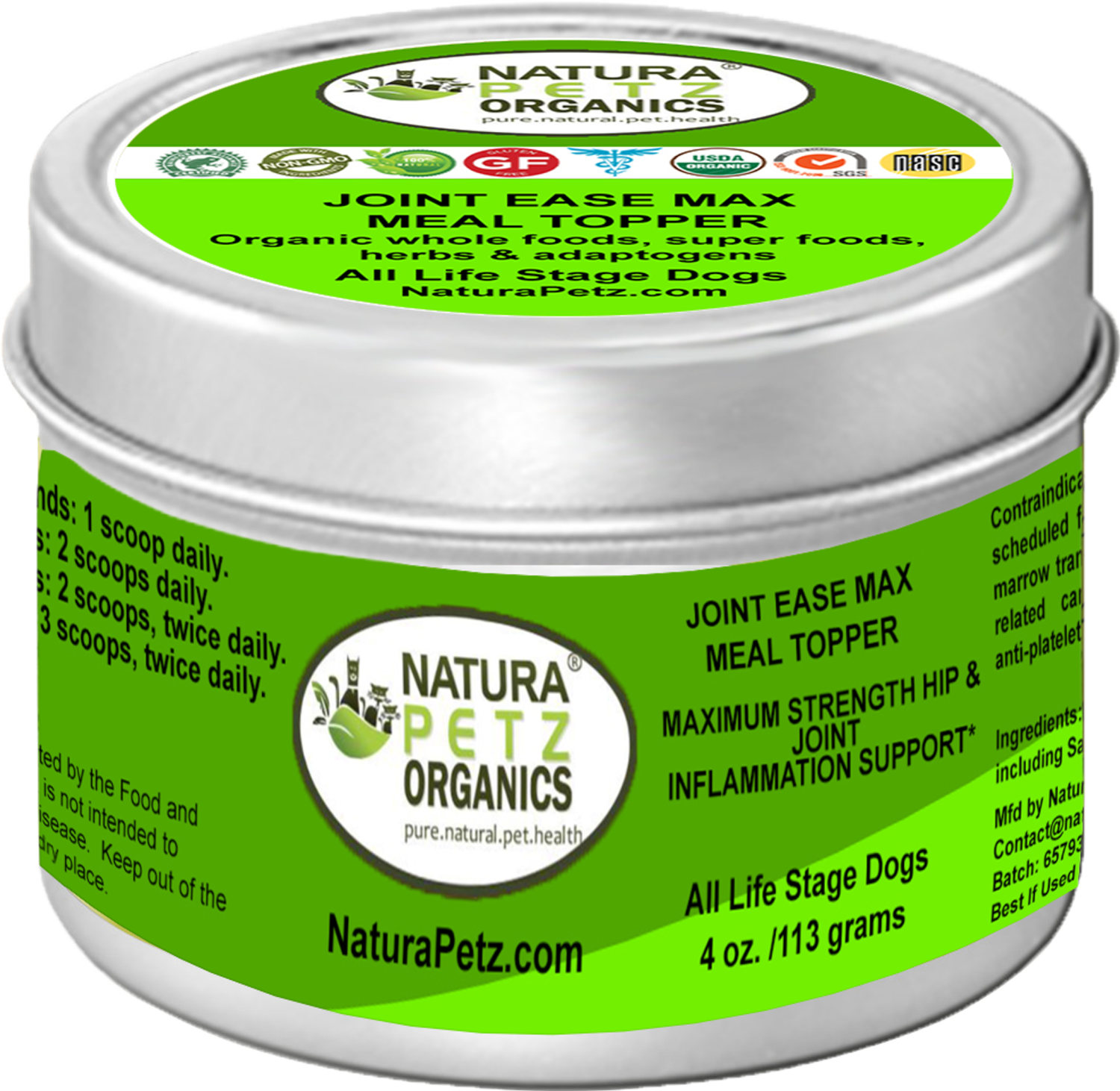 Organic Pet Systems Joint Ease Max Meal Topper Super Dog Super Cat Maximum Strength Hip Joint & Inflammation Support* Dog Food Toppers
