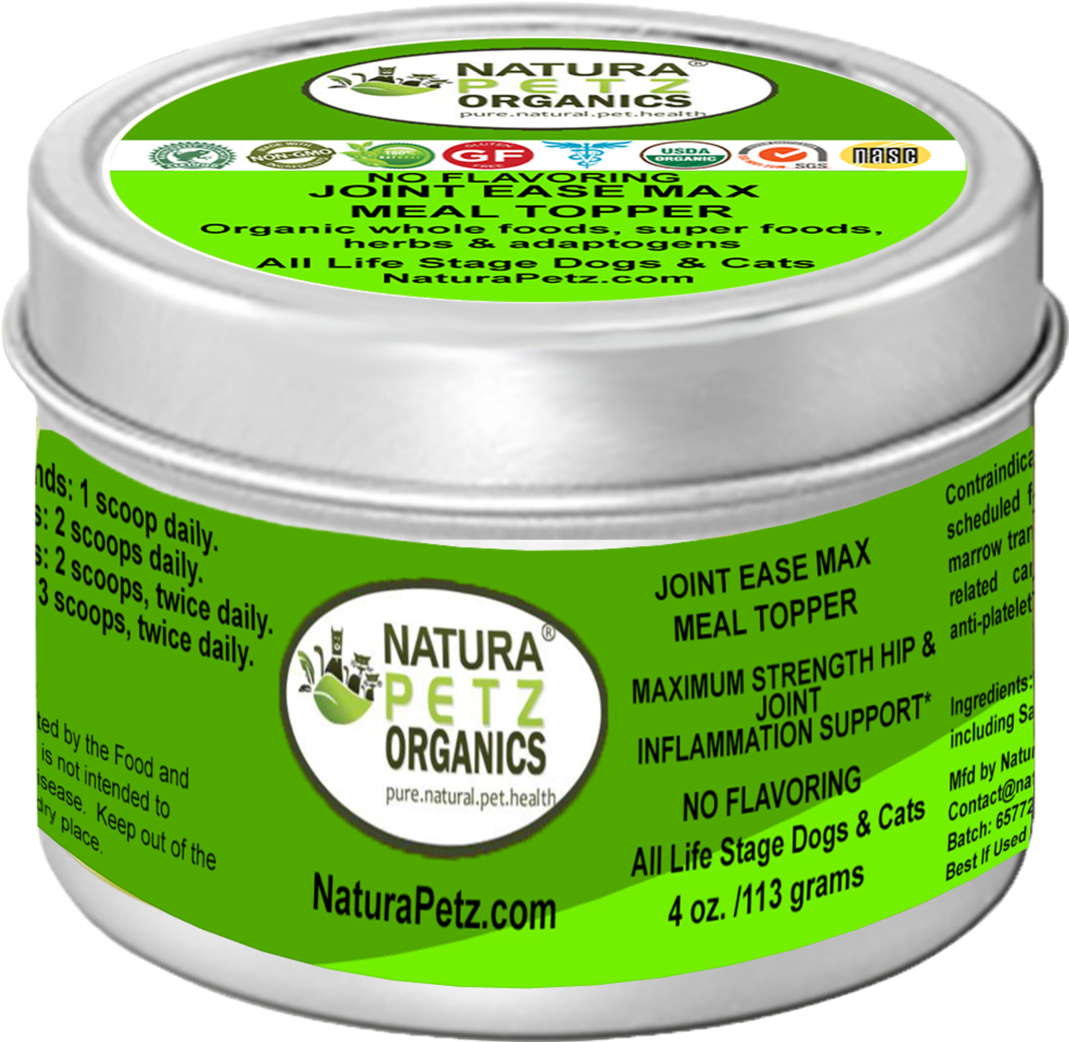 Organic Pet Systems Joint Ease Max Meal Topper Super Dog Super Cat Maximum Strength Hip Joint & Inflammation Support* Dog Food Toppers