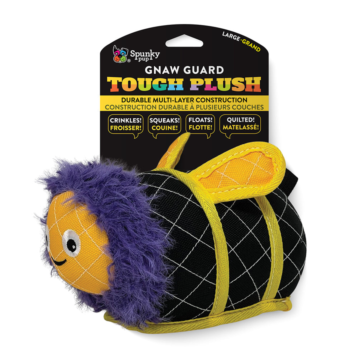 Spunky Pup Dog Toys Neon Tough Plush Dog Toys