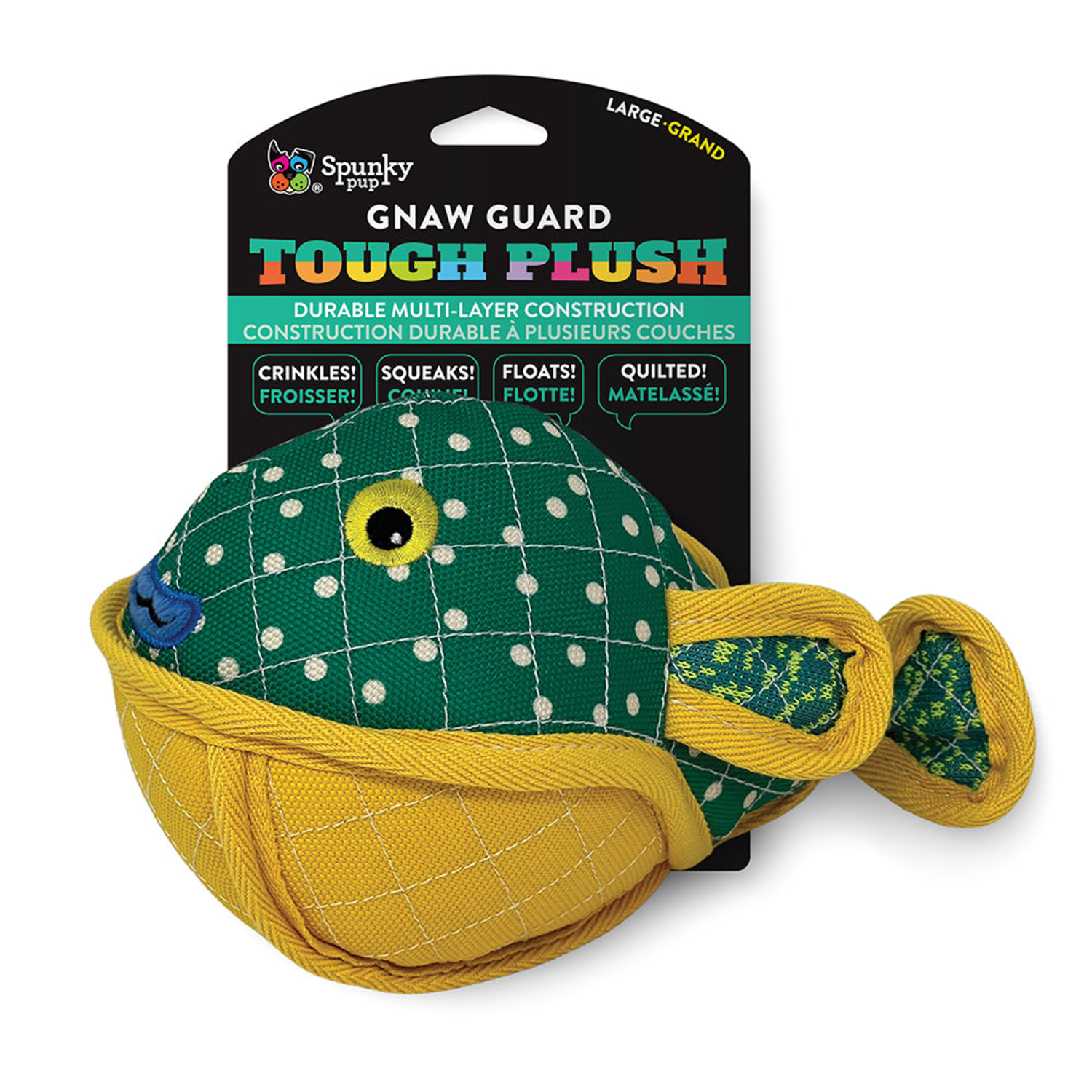Spunky Pup Dog Toys Neon Tough Plush Dog Toys