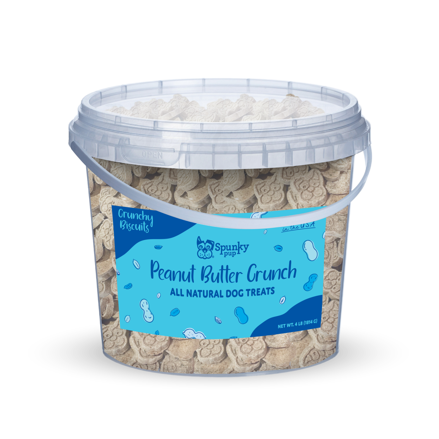 Spunky Pup Dog Toys All Natural Baked Biscuits - 4 pounds - Bucket of Biscuits Dog Toys