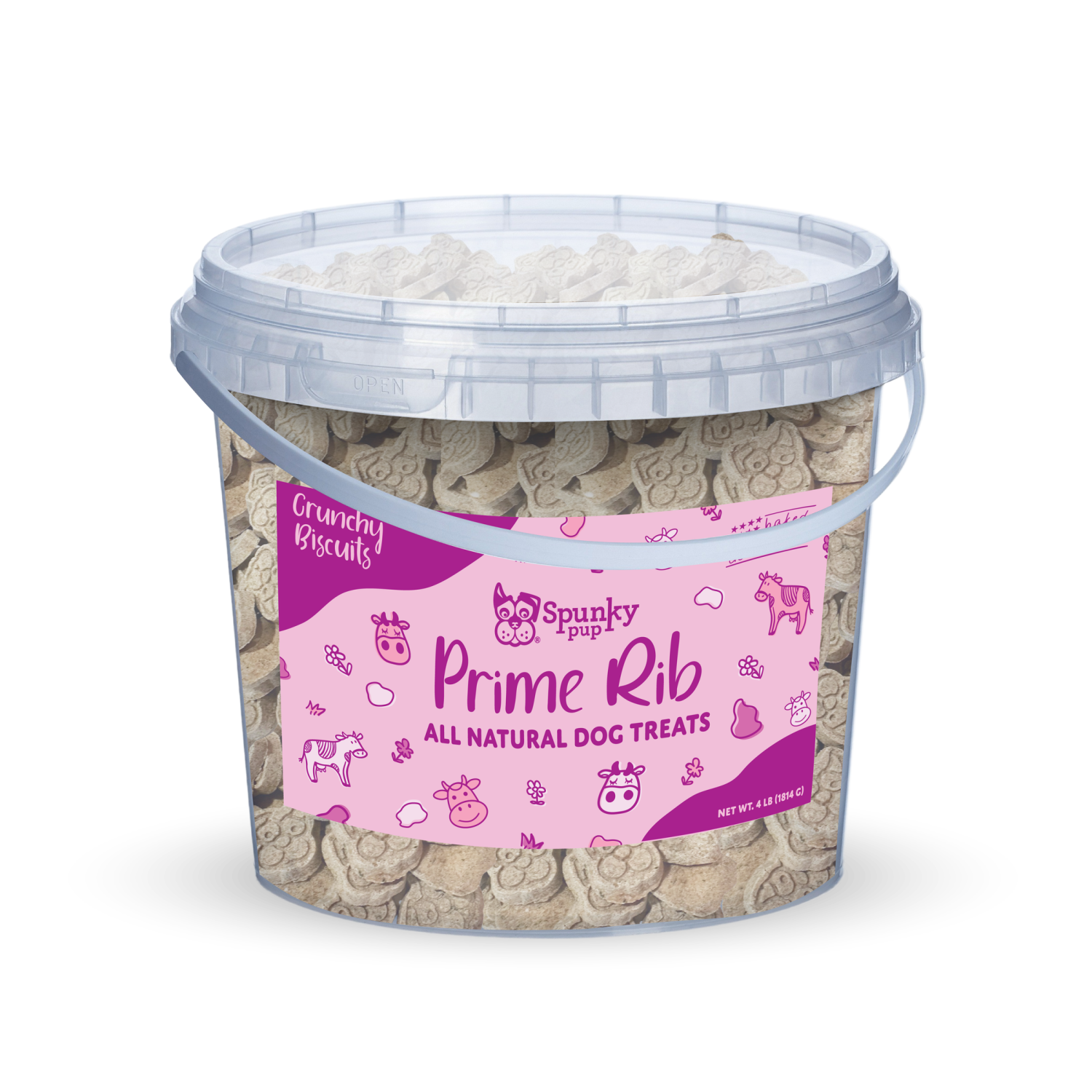 Spunky Pup Dog Toys All Natural Baked Biscuits - 4 pounds - Bucket of Biscuits Dog Toys