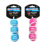 Spunky Pup Dog Toys Happy Birthday Tennis Balls Dog Toys