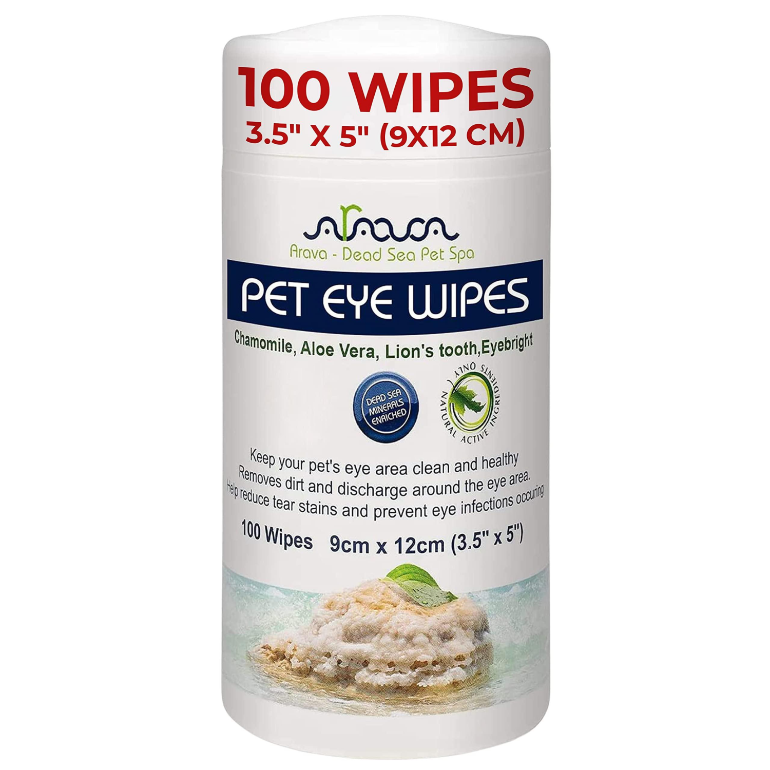 Onlihub Inc Vitamins & Supplements Onlihub Inc Arava Pet Eye Wipes for Dogs Cats Puppies & Kittens 100 Count Natural and Aromatherapy Medicated Removes Dirt Crust and Discharge Prevents Tear Stain Vitamins & Supplements