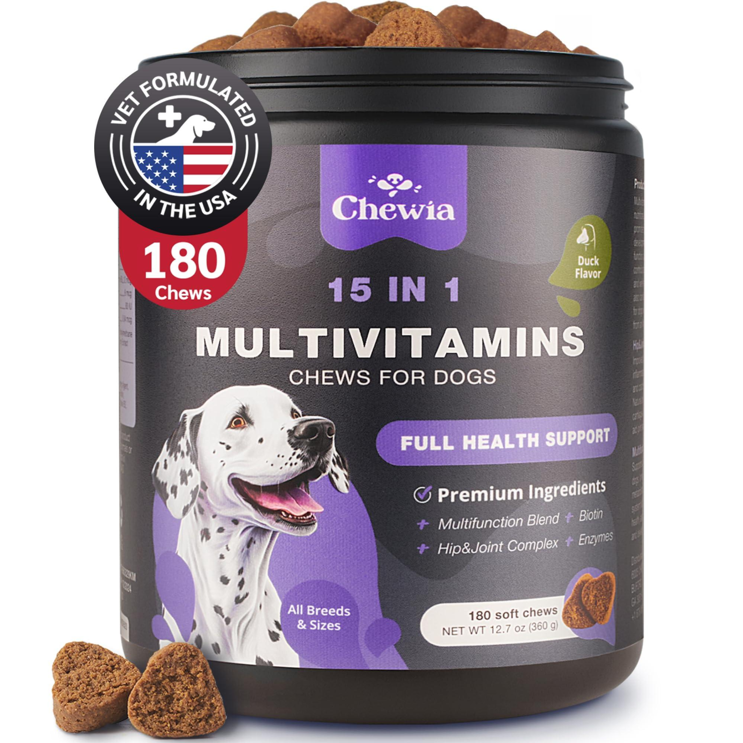 Onlihub Inc Dog Vitamins 15 in 1 Dog Multivitamin Chews Vitamins & Supplements