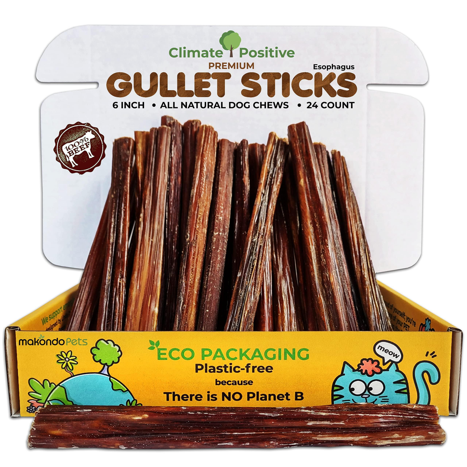 Onlihub Inc Gullet Sticks 100% Natural Beef Esophagus Dog Chews Vitamins & Supplements