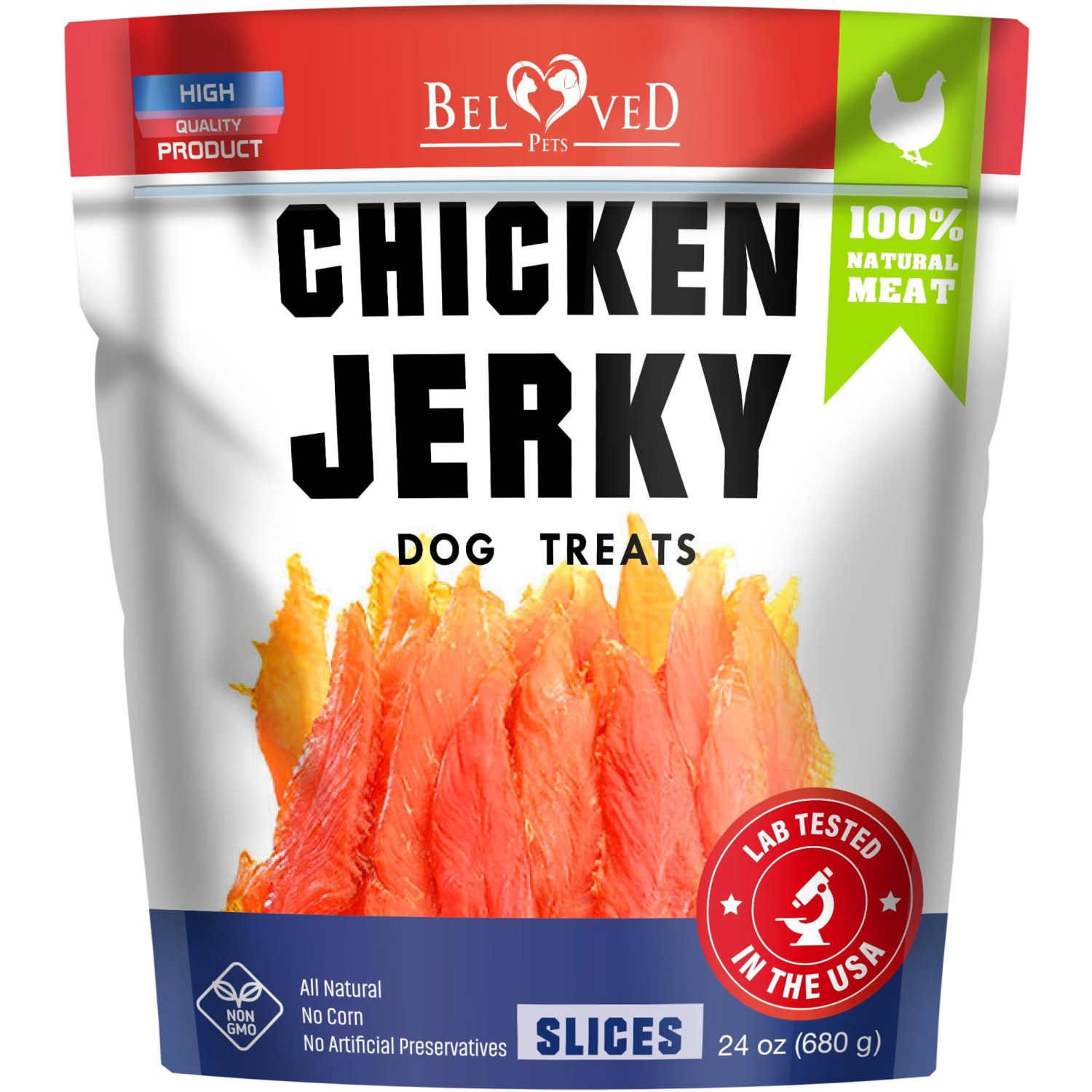 Onlihub Inc Chicken Jerky Dog Treats 1.5 Lb Human Grade Pet Snacks & Grain Free Organic Meat All Natural High Protein Dried Strips Best Chews for Training Small Vitamins & Supplements