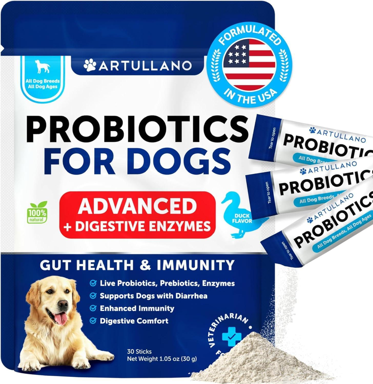 Onlihub Inc Probiotic Powder for Dogs Pet Supplements