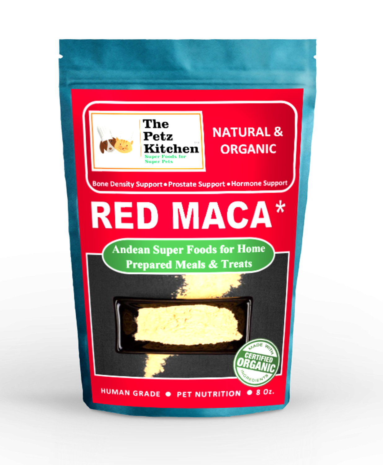 Organic Pet Systems Red Maca - Bone Prostate & Hormone Support* The Petz Kitchen - Organic & Human Grade Ingredients For Home Prepared Meals & Treats Animal Vitamins & Supplements