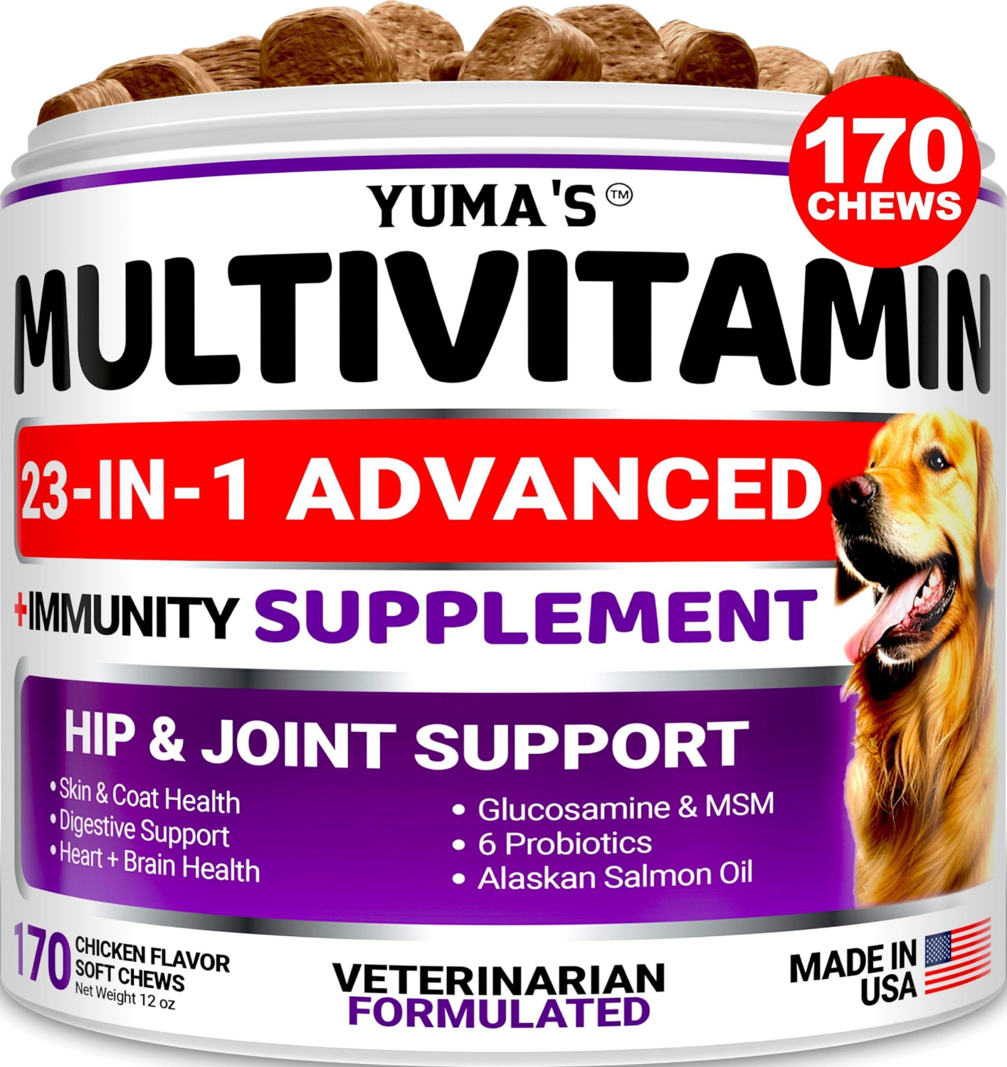 Onlihub Inc Dog Multivitamin Chewable with Glucosamine Pet Supplements