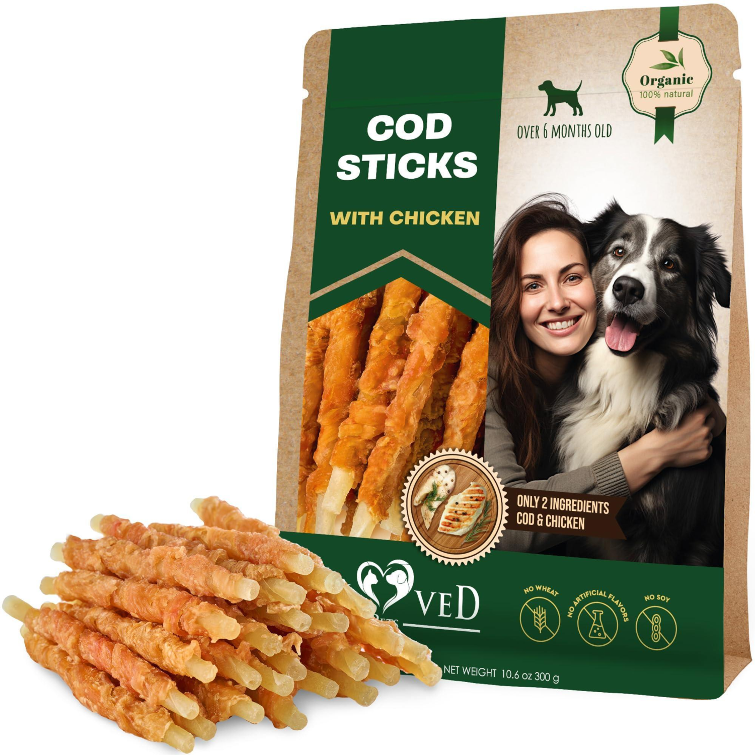 Onlihub Inc Cod Sticks Dog Treats Pet Supplements
