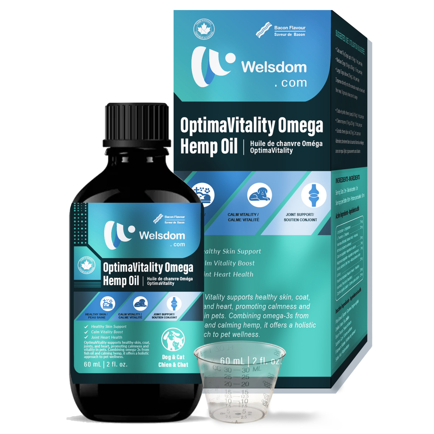 Welsdom Inc. Optimavitality Omega Hemp Oil - 60mL Vitamins
