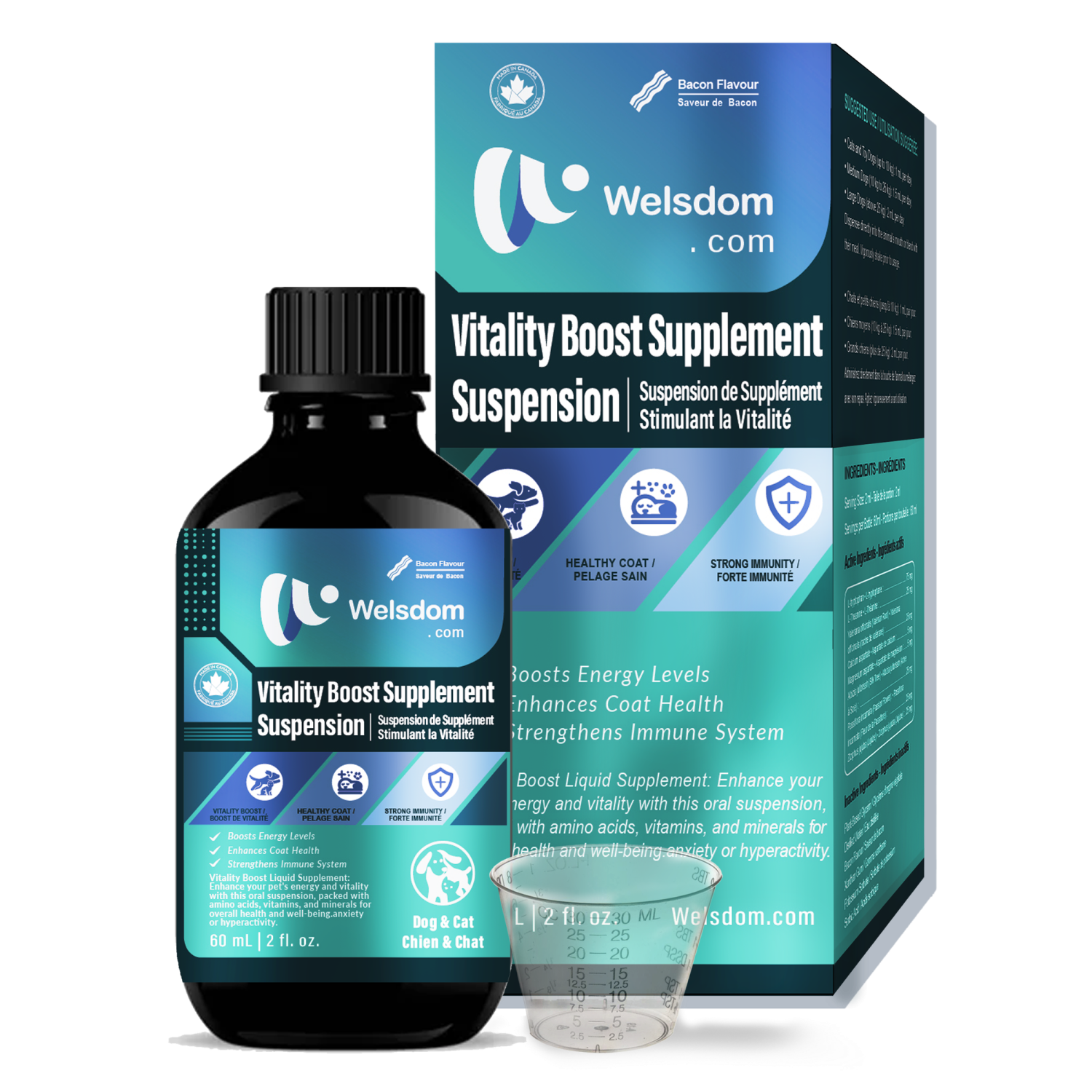 Welsdom Inc. Vitality Boost Liquid Supplement for Pets | Energy & Health Support Vitamins