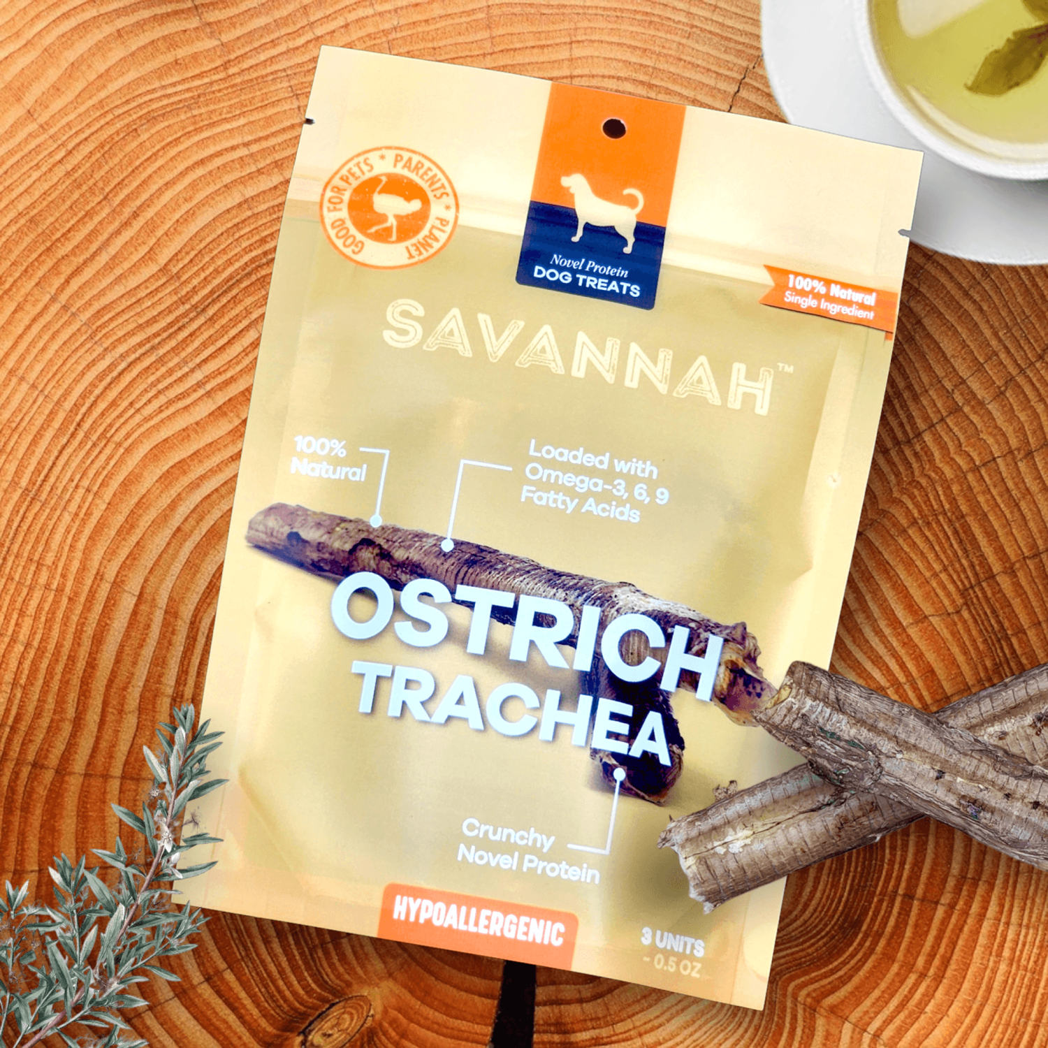 OstriTreats INC Crunchy Ostrich Trachea Cuts: The Airy