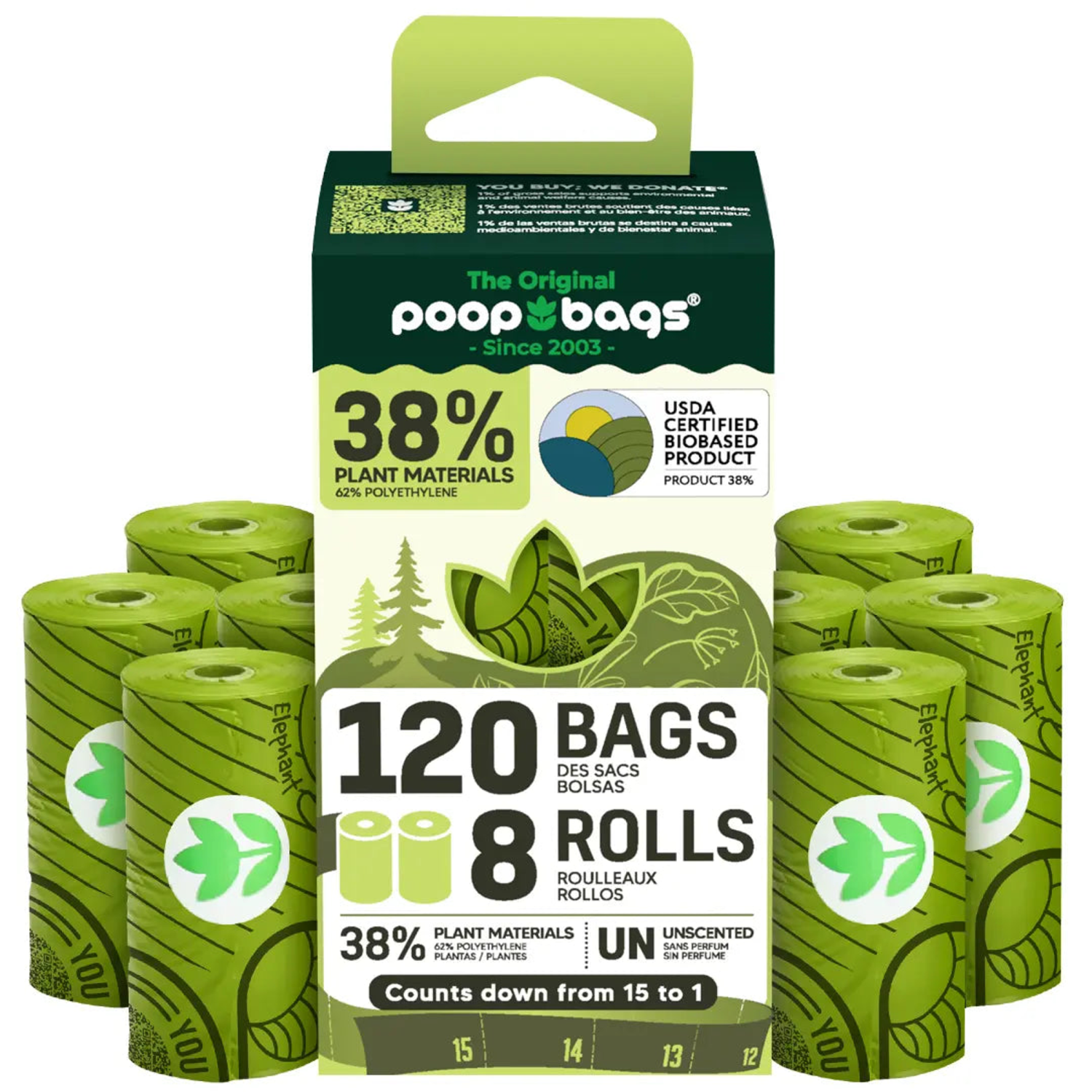 The Original Poop Bags® The Original Poop Bags(R) 120 USDA Biobased Countdown Rolls(R) Poop Bags