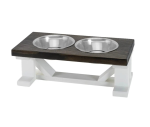 Bearwood Essentials Farmhouse 2-Bowl Elevated Dog Feeder Ebony Large