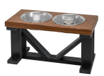 Bearwood Essentials Farmhouse 2-Bowl Elevated Dog Feeder Chestnut Large