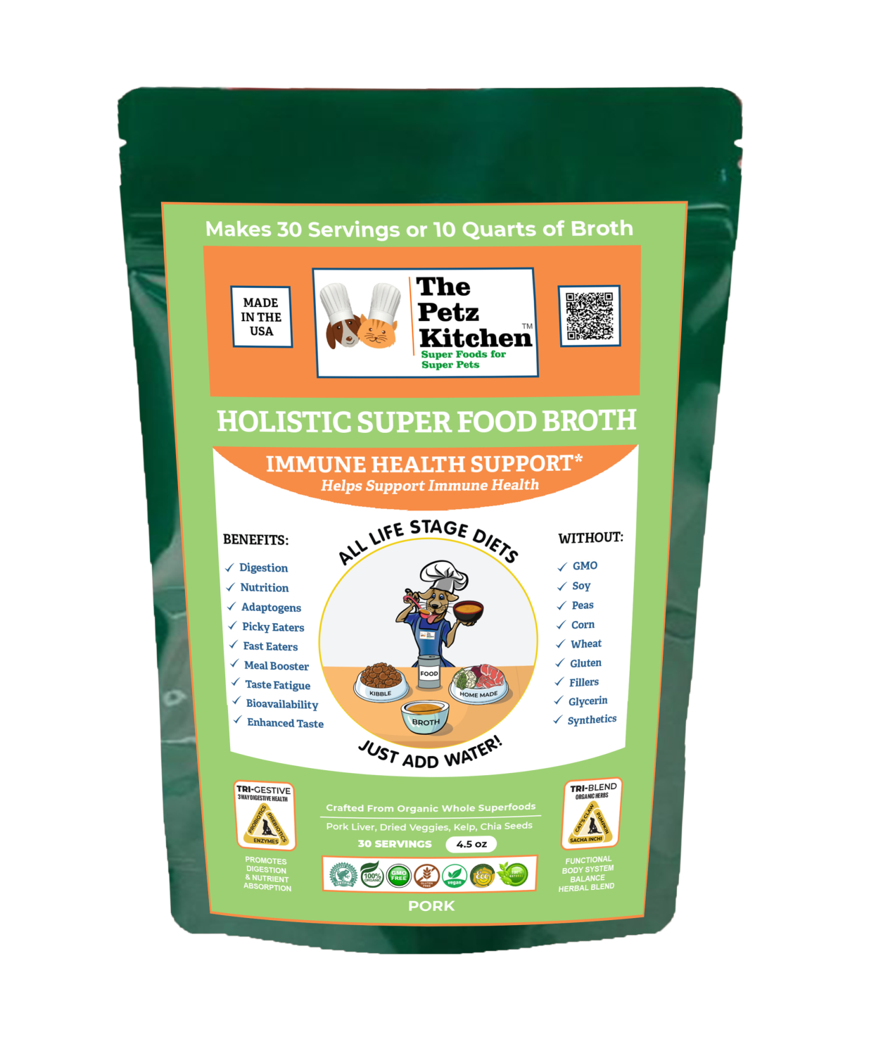 Organic Pet Systems Super Food Immune Support* Base Broth - The Petz Kitchen Dogs & Cats Animal Vitamins & Supplements